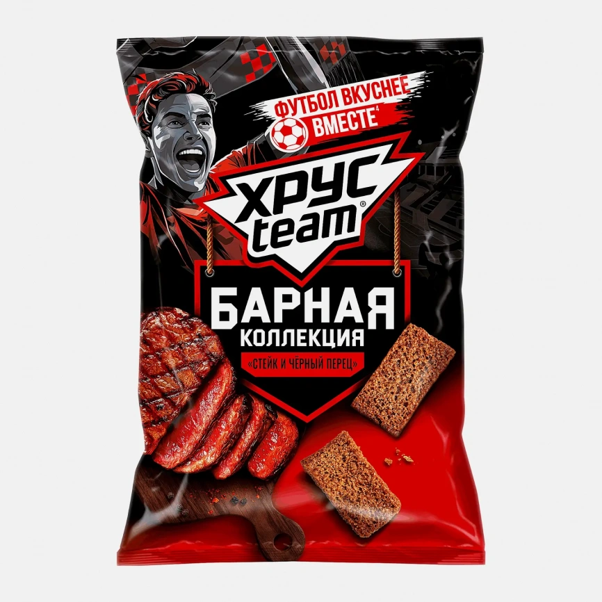 Сухарики Хрустим Барные со вкусом стейк и перец 70г фото 1