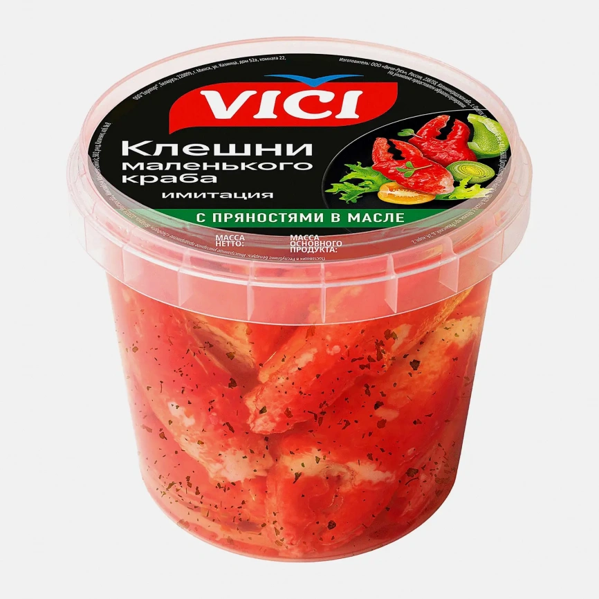 Клешни маленького краба Vici в чесночном масле имитация 360г фото 1