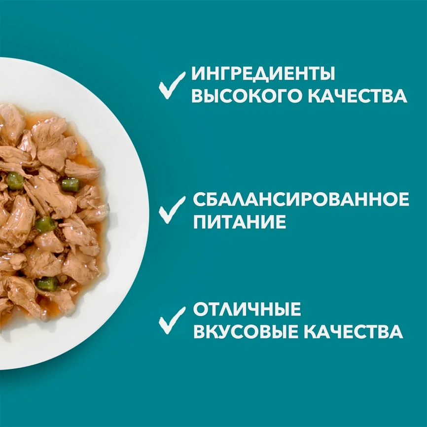 Влажный корм для стерилизованных кошек с курицей и зеленой фасолью Purina ONE 75г фото 4
