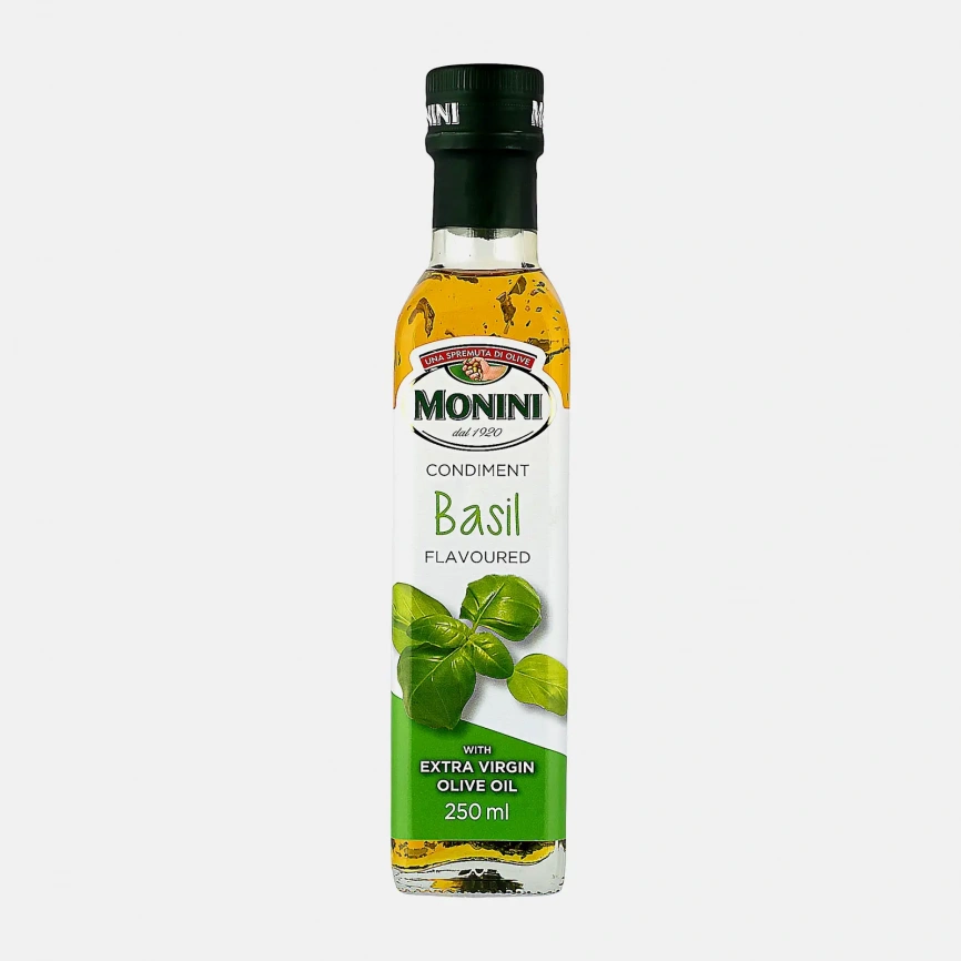 Масло оливковое Monini Basil Extra Virgin с базиликом 250мл фото 1