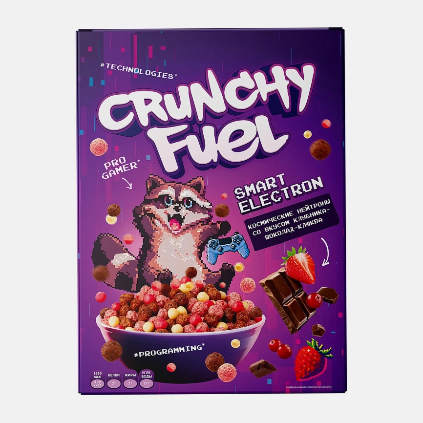 Готовый завтрак Crunchy Fuel Smart Elec Космический Клубника-шоколад-клюква 200г фото 2