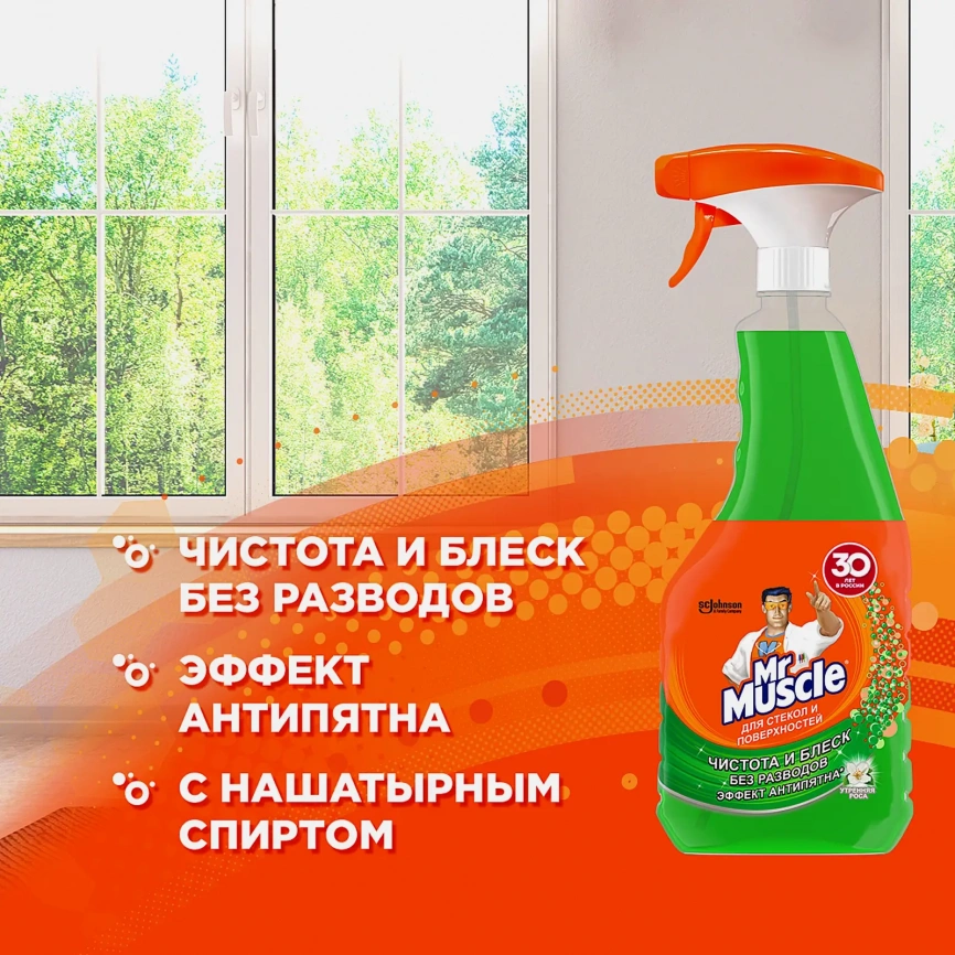 Средство для мытья стекол и поверхностей Mr. Muscle Утренняя роса 530мл фото 3