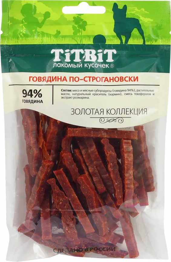 Лакомство для собак говядина по-строгановски Titbit 80г фото 2