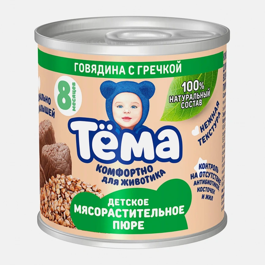 Пюре Тема говядина с гречкой 90г фото 1
