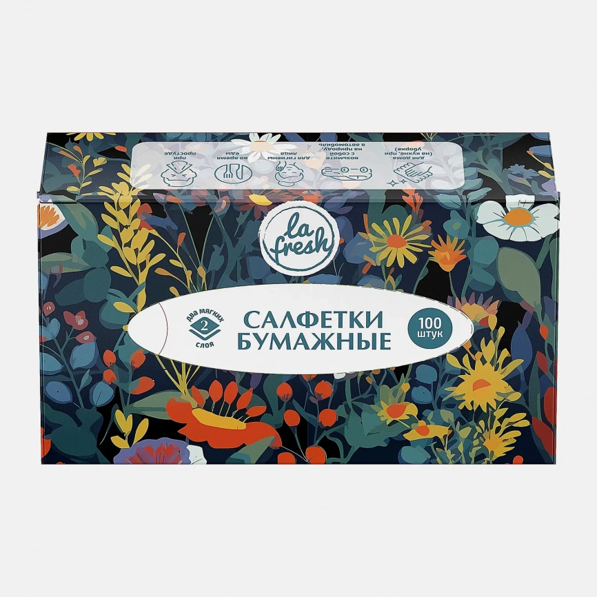 Салфетки для лица бумажные La Fresh 2 слоя 100шт в ассортименте фото 2