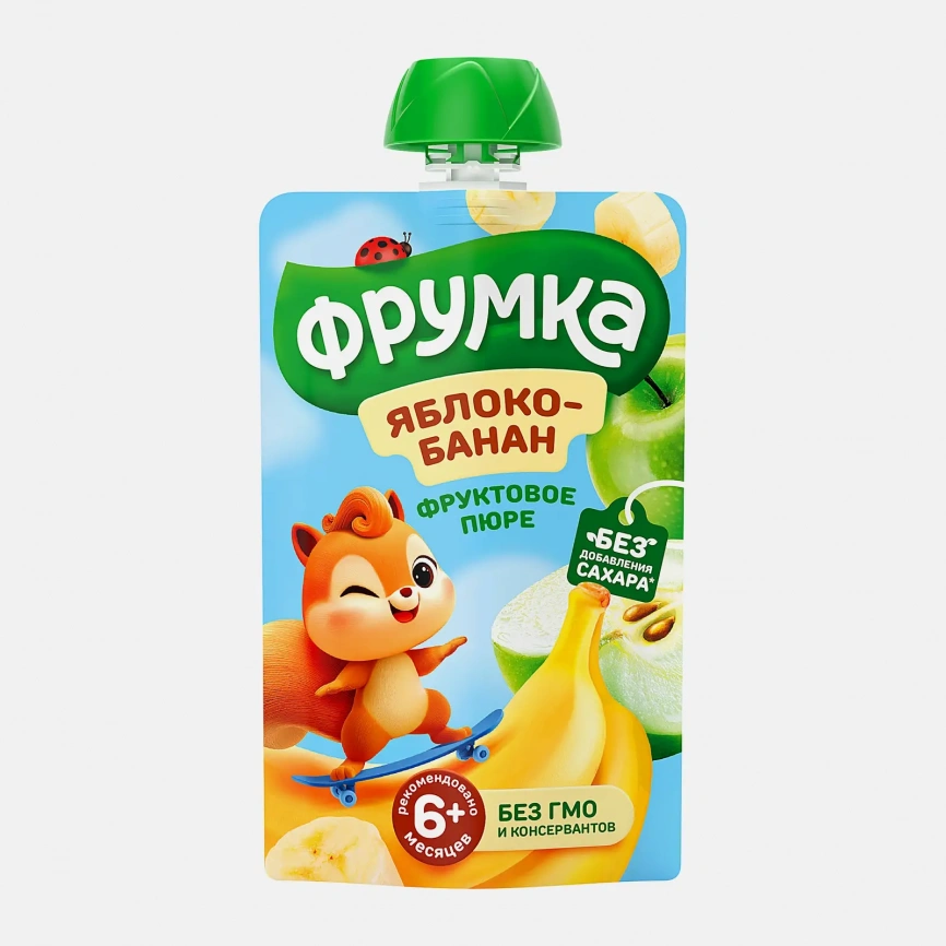 Пюре детское Фрумка яблоко-банан с 6 месяцев 90г фото 1