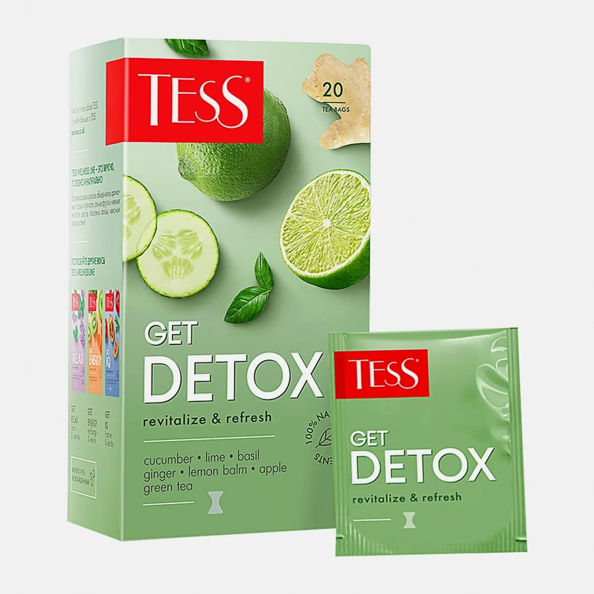 Чай зеленый Tess Get Detox 20пакетиков 30г фото 2