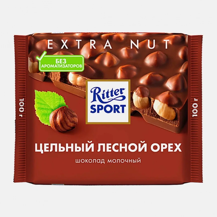 Шоколад Молочный Цельный лесной орех Ritter Sport 100г фото 1
