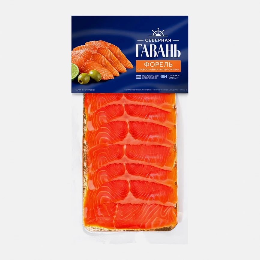 Форель Северная гавань слабосоленая нарезка 100г фото 2