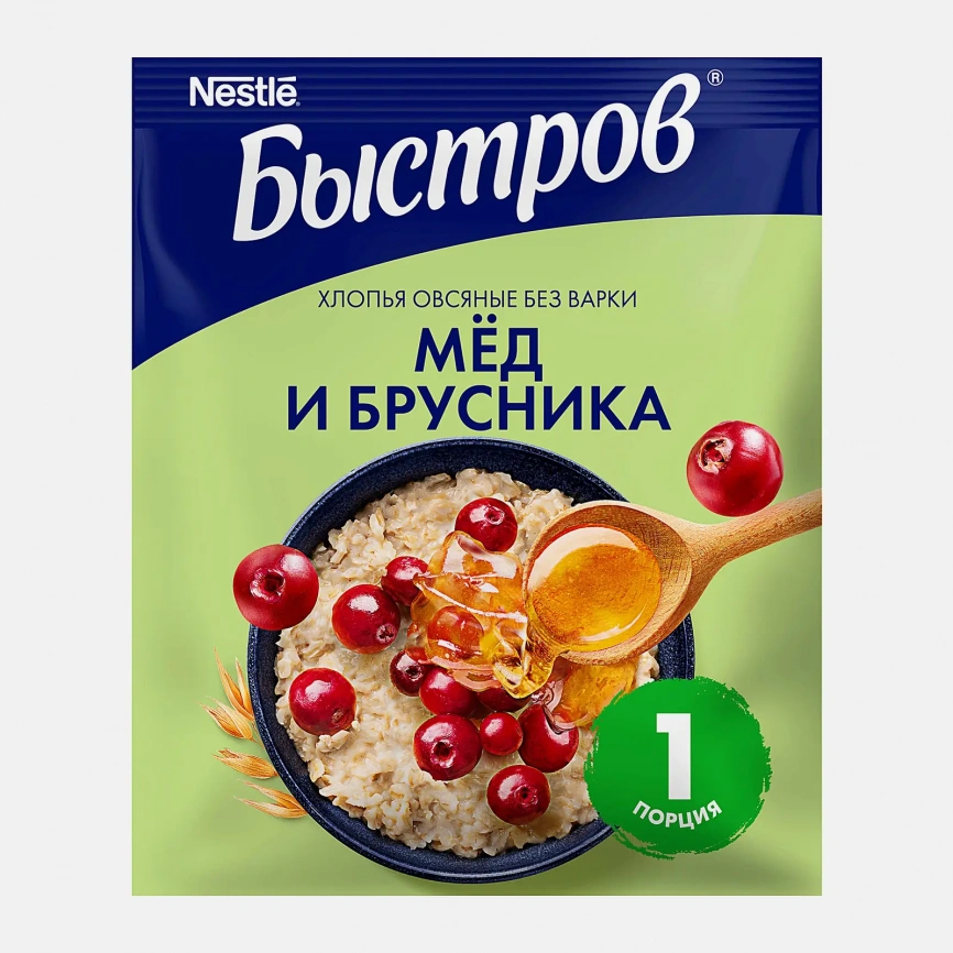 Каша Быстров Овсяная Брусника и мед 40г фото 1