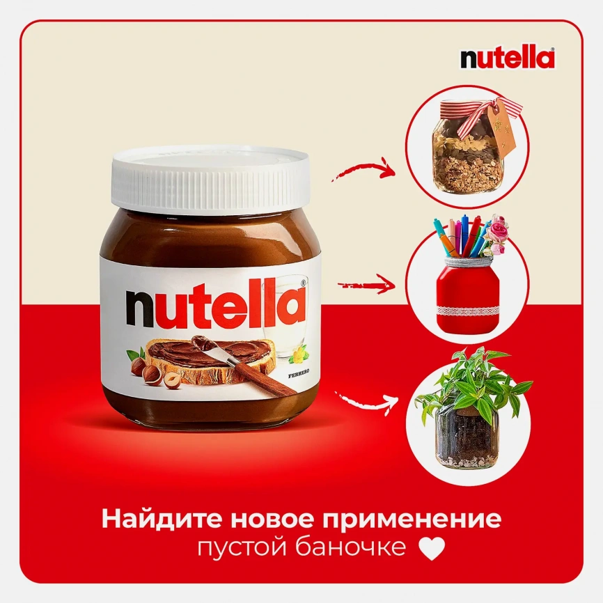 Паста ореховая с добавлением какао Nutella 350г фото 9