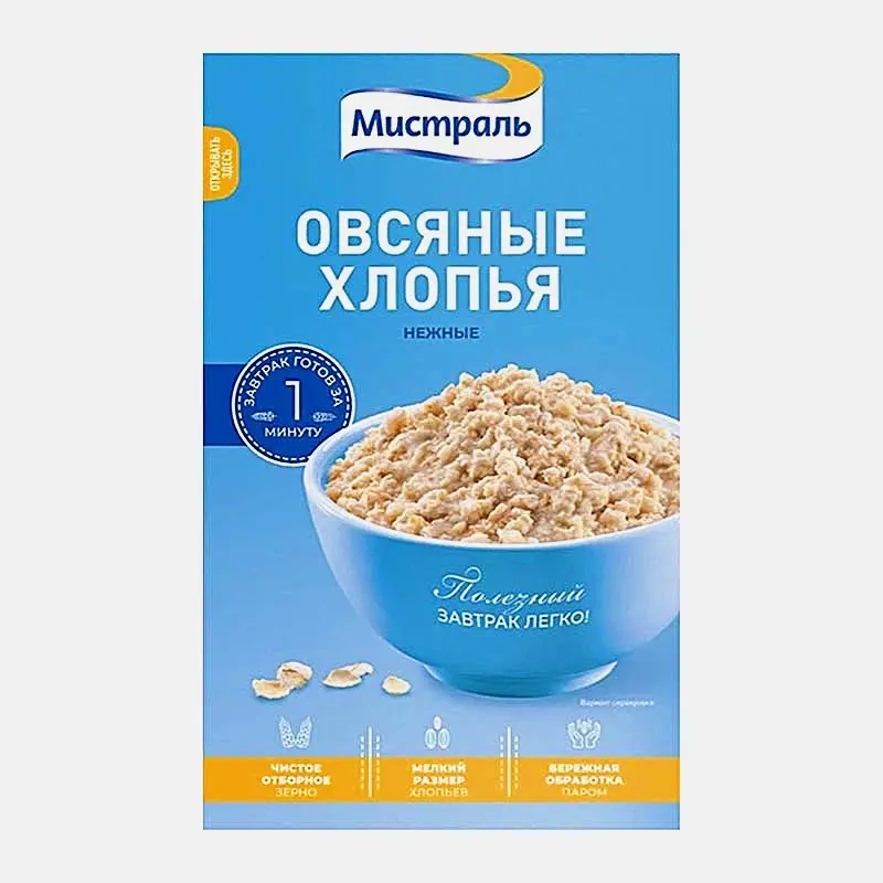 Хлопья Нежные овсяные Мистраль 400г фото 3